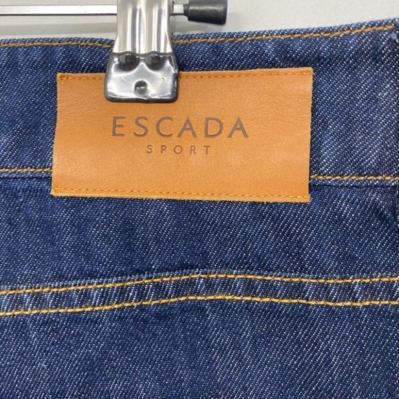 Escada Sport Sexy Boyfriend Palm Tree Beaded Embellished Blue Jeans 40/10 - Picture 4 of 9